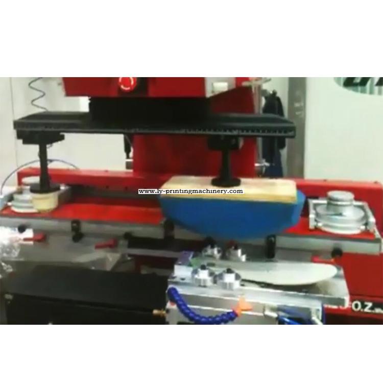 Inshoe shoe heel 2 Color  transversal pad printer with  transversal sealed ink cup system 