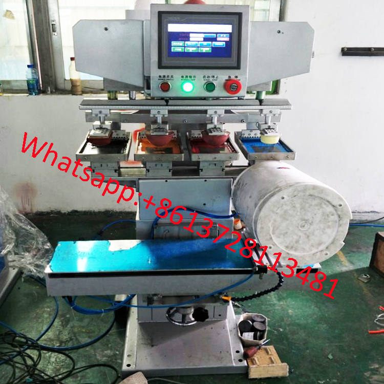 bucket jug pot 4 color PLC pad printer machine 