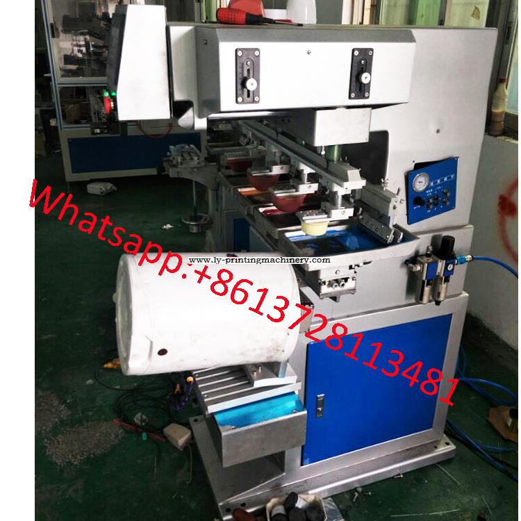 bucket jug pot 4 color PLC pad printer machine 