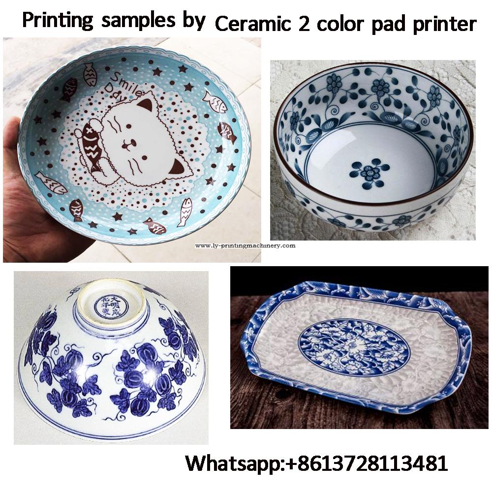 Ceramic 2 color big size custmoized pad printer with PLC control