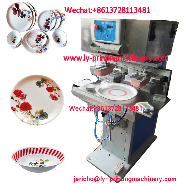 Plastic tray plate 2 color big pad printer