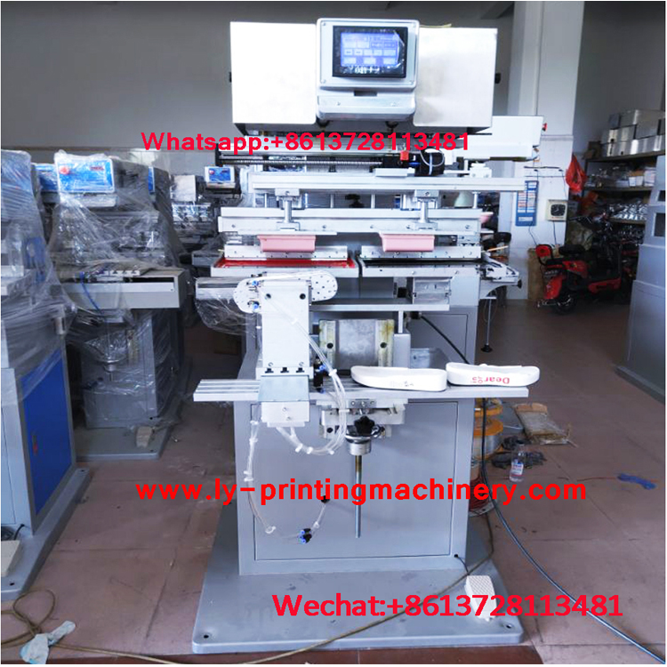Footwear shoe 2 color big pad printer with rotary