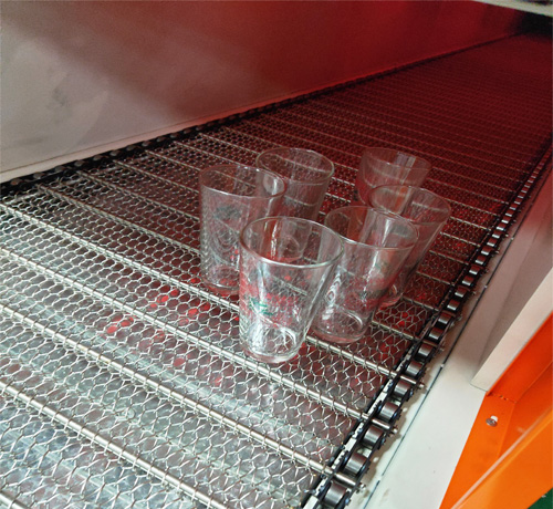 Glass cup bottle 5.5M stainless steel IR tunnel hot dryer